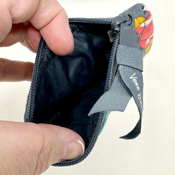 Vera Bradley Small Zip Coin Purse Gray Coastal Paradise - Picture 3 of 3